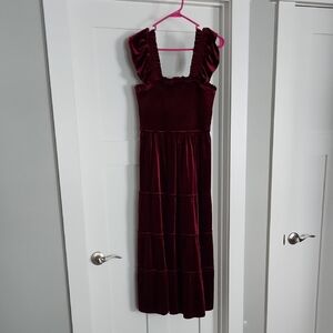 Lena Burgundy Midi Dress